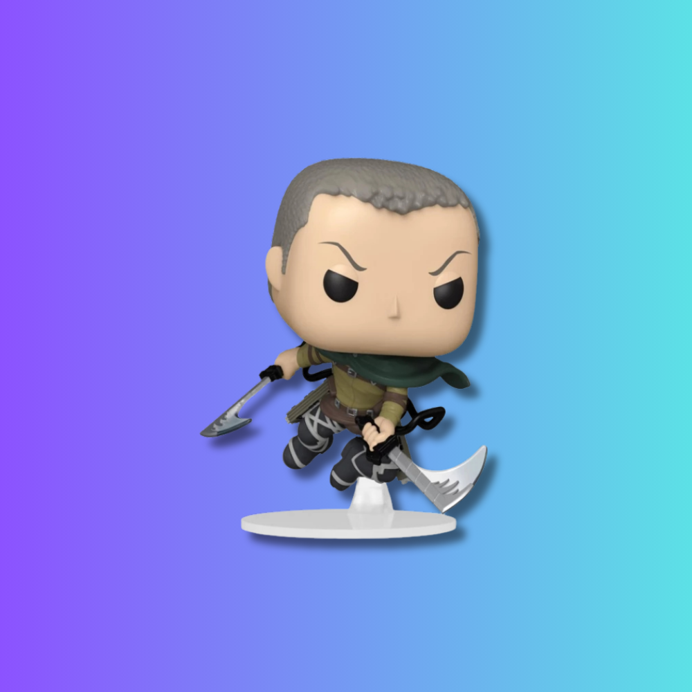 Funko Pop! vinyl figure on a gradient blue and purple background