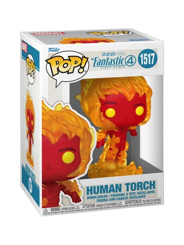 Funko Pop! packaging of Human Torch figure from Fantastic Four series
