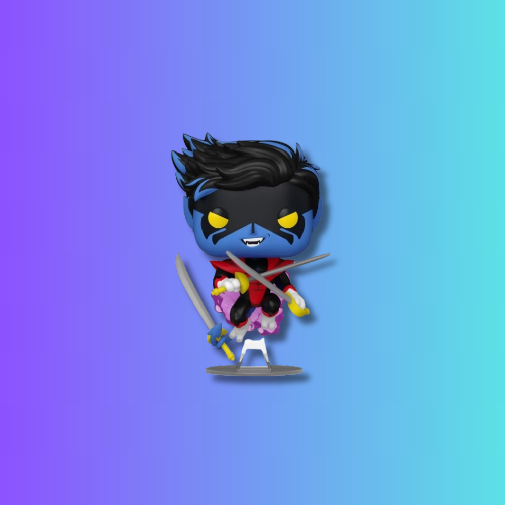 Funko Pop! vinyl figure on a gradient purple and blue background
